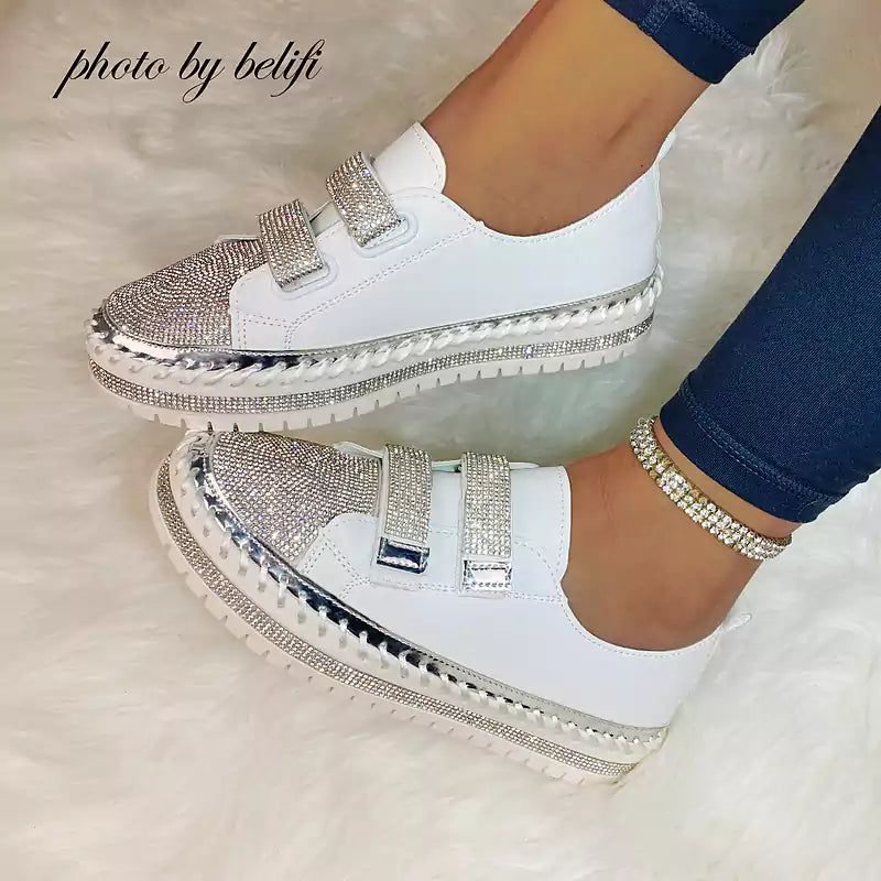 LetcloTM  Versatile Flat Bottom Rhinestone Casual Shoes