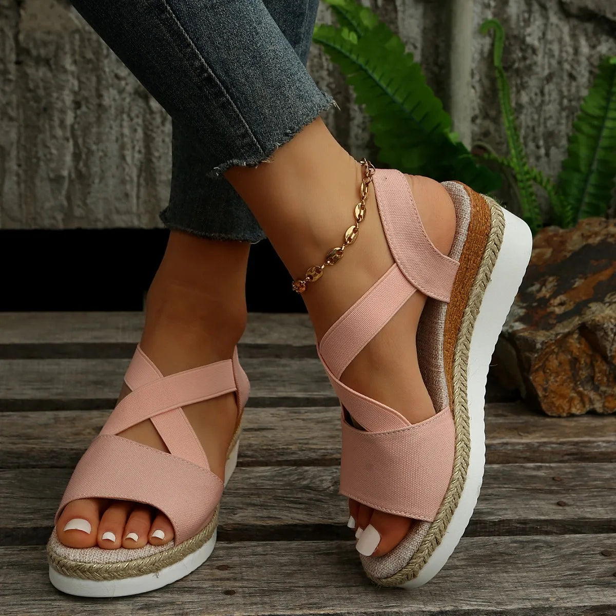 Womens Espadrille Platform Sandals