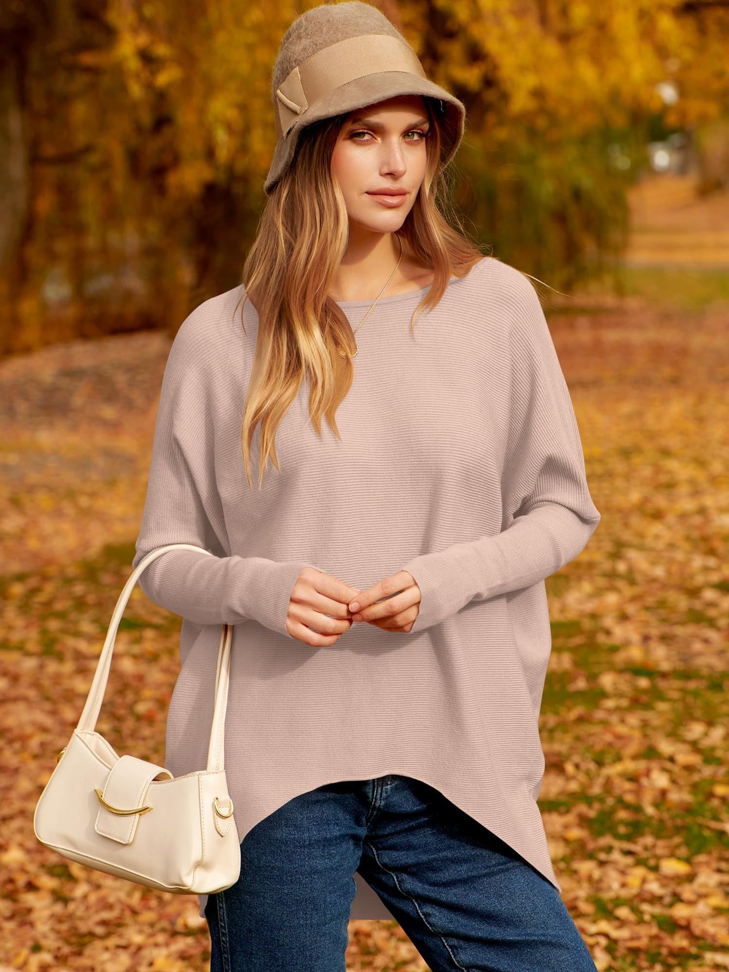 ⭐women's Irregular Oversized Dolman Sleeve Knitted Pullover