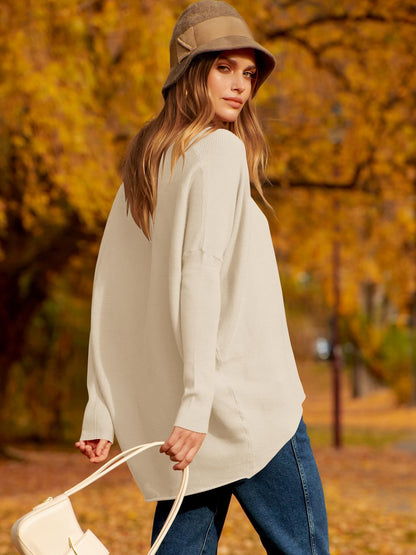 ⭐women's Irregular Oversized Dolman Sleeve Knitted Pullover