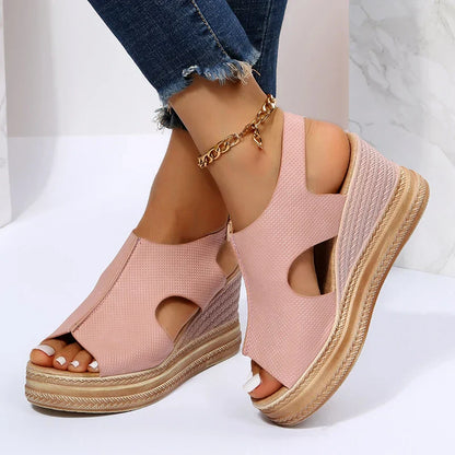 Womens Buckle Platform Sandals